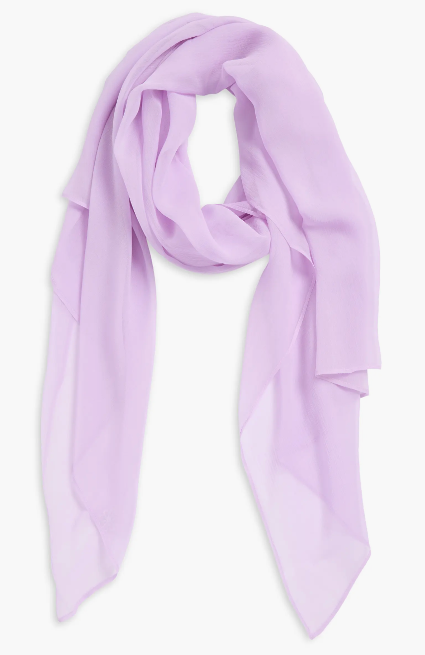 Purple Peace | Silk & Chiffon Long Scarf