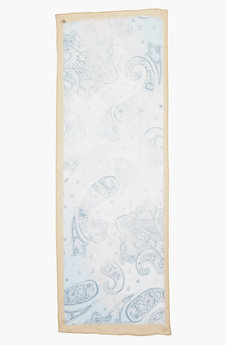 Paisley Ocean | Silk & Cotton Long Scarf