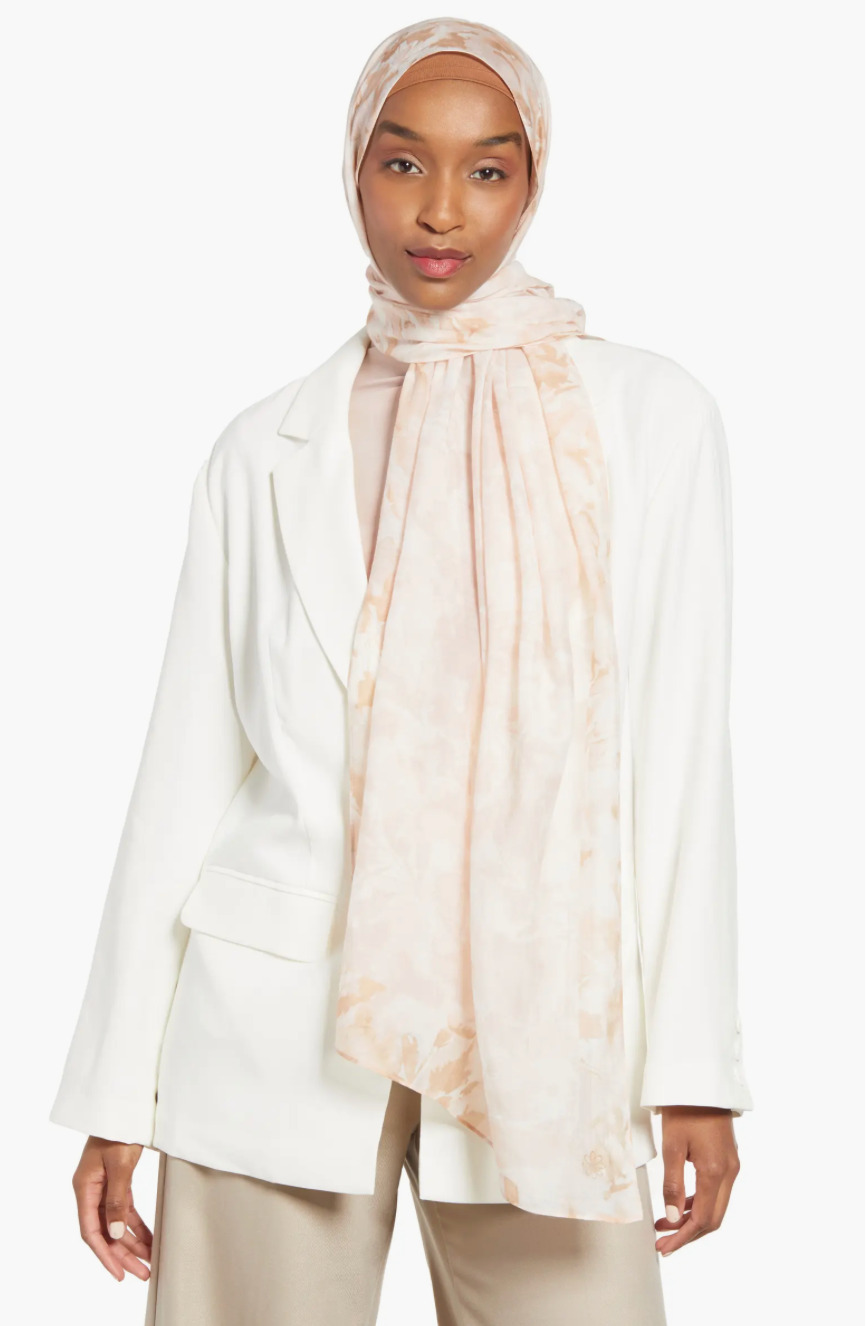 Peach Breeze | Silk & Cotton Long Scarf